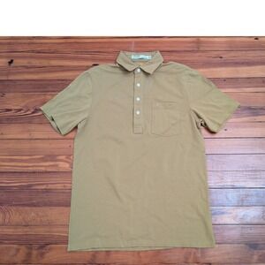CRIQUET Mens Yellow Short Sleeve Collared Polo Shirt Size S